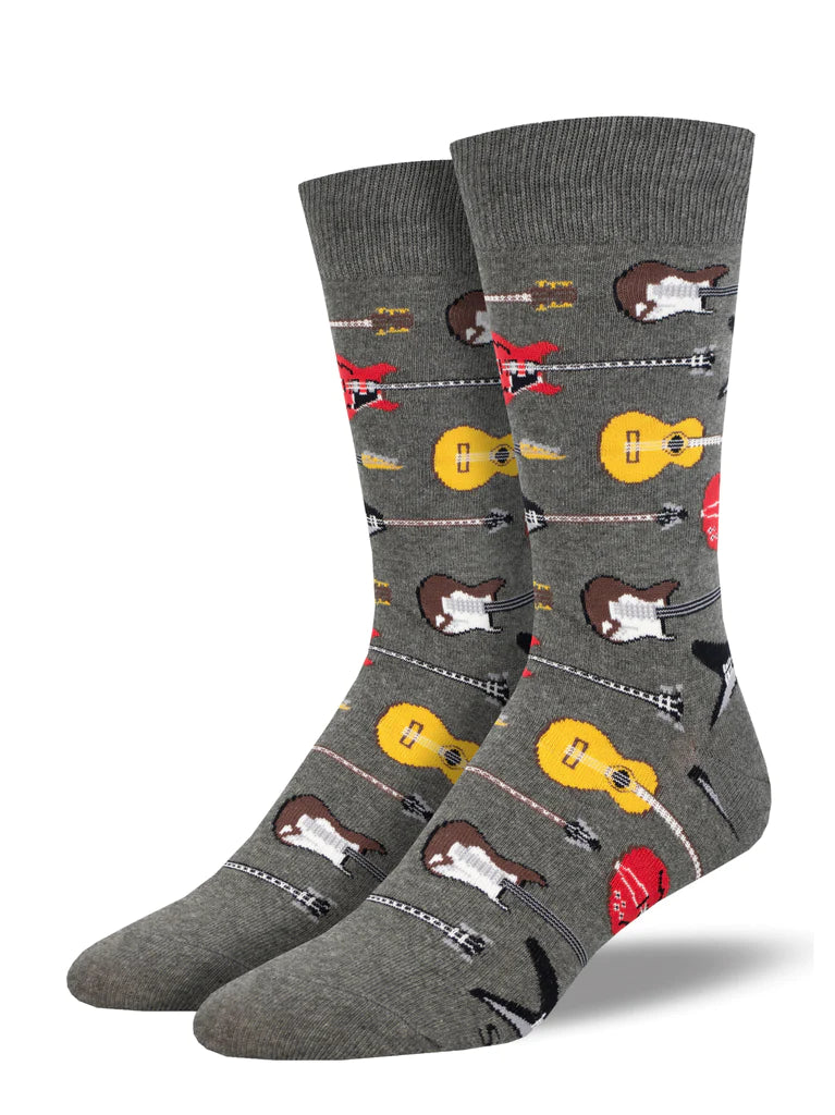 Men's Guitar Riff Cotton Crew Sock