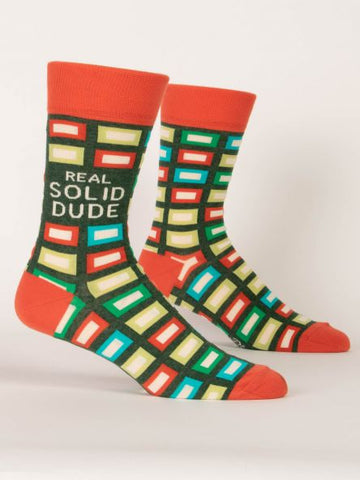 Men's Real Solid Dude Crew Socks