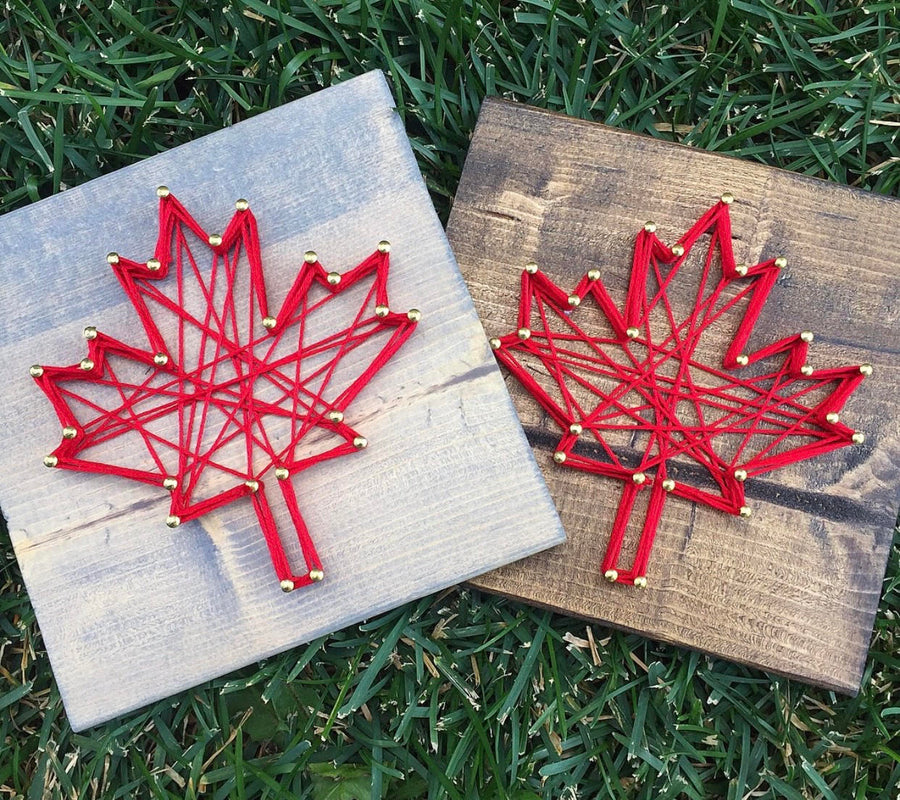 Maple Leaf String Art - Brown