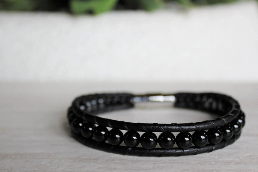 Mens' Leather Bracelet  - Protector - 9